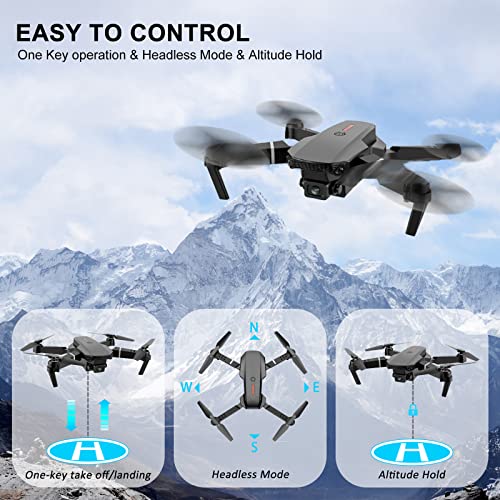 Drones with Dual Camera for Adults Beginners ,Foldable RC Quadcopters