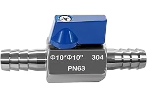 Beduan 3/8” Barb Ball Valve 304 Stainless Steel Mini Shut Off Valve for 3/8 ID Hose Water Gas Fuel Drip Irrigation and Aquariums