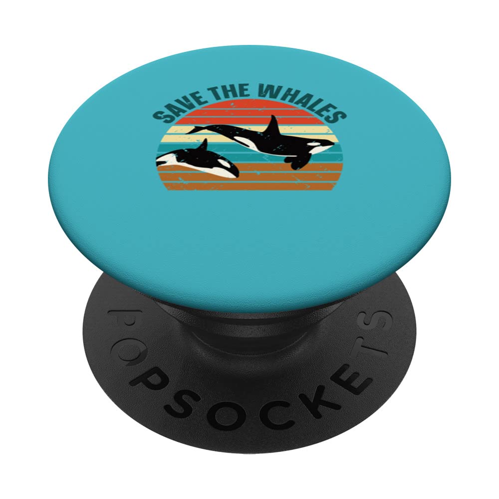 Save The Whales Orca Marine Biologist Sea Protection Whale PopSockets Swappable PopGrip