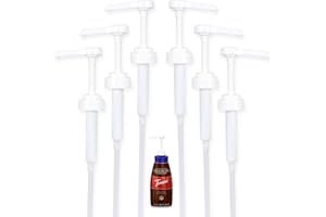 GALINA'S BEAUTY 6Pcs Sauce Pump Dispenser for Torani 64 Ounce Bottles, 64 Oz Syrup Pump Dispenser for Chocolate Caramel Sauce Pump Dispenser for Bottles (6Pcs Sacue Pump - White)
