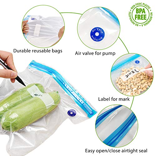 Geasky Sous Vide Bags 50 Reusable Vacuum Food Sealer Bags for Anova and