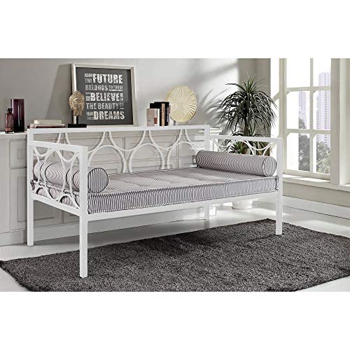 Dust Ruffle Bed Skirt with Split Corners for Day beds Three Side Coverage, Easy fit, Made with Brushed Microfiber (Twin -14,White)