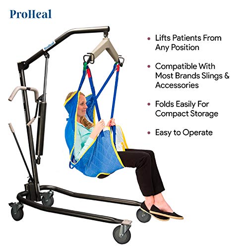 ProHeal Hydraulic Patient Lift Manual Full Body Lifter for Handicapped, Senior and Immobile