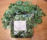 KosiKrafts 1 Bag Of 100G Art & Craft Green Sewing Buttons. Various Sizes