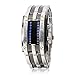 YouYouPifa Army Style Alloy Bracelet and Blue LED Lights for Time & Date Display Watches