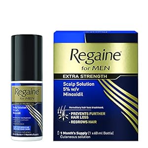 Regaine-For-Men-Extra-Strength-Scalp-Solution-Hereditary-Hair-Loss-Treatment-for-Men-with-Minoxidil-Helps-Regrows-Hair-and-Prevents-Further-Hair-Loss-60-ml-1-Month-Supply Regaine For Men Extra Strength Scalp Solution, Hereditary Hair Loss Treatment for Men with Minoxidil, Helps Regrows Hair…