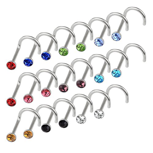 6 cnomg+pieces+Stainless+Rhinestone+Piercing