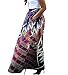 Lewego Womens African Floral Maxi Dress High Waist A Line Long Skirts with Pockets , Purple , Medium