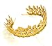 Bridal Hair Crown Headband Vintage Gold Tiara with Adjustable Multi Leaf Branch - Goddess Dainty Wedding Headpiece
