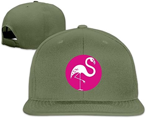 Custom Unisex ForestGreen Adjustable Fashion Flamingo Snapback Flat Hip-hop Hat One Size