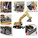 Fistone RC Excavator 11CH 2.4G Alloy Bulldozer Crawler Truck Wireless Backhoe Digger Games Toy Electronic Remote Controlled Vehicle Demo with Lights and Sound Engineering Machinery Car Model