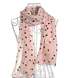 Dealzip Inc Elegant Women's Pink Polka Dot Pattern Chiffon Infinity Loop Scarf Muffler