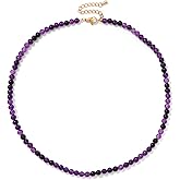 Crystal Necklaces for Women 4mm Handmade Natural Stone Choker Beaded Necklace Healing Crystal Necklace Gemstone Necklace Crystal Bead Necklace for Women