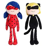 2pcs/Set Miraculous Ladybug Cat Noir Plush Toy Action Dolls