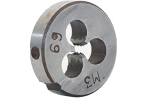 LINGGAN HSS 3mm X 0.5 Metric Right Hand Round Die, Machine Thread Die M3 X 0.5mm Pitch for Mold Machining, Alloy Steel, It Can Process Steel, Cast Iron, Copper And Aluminum.