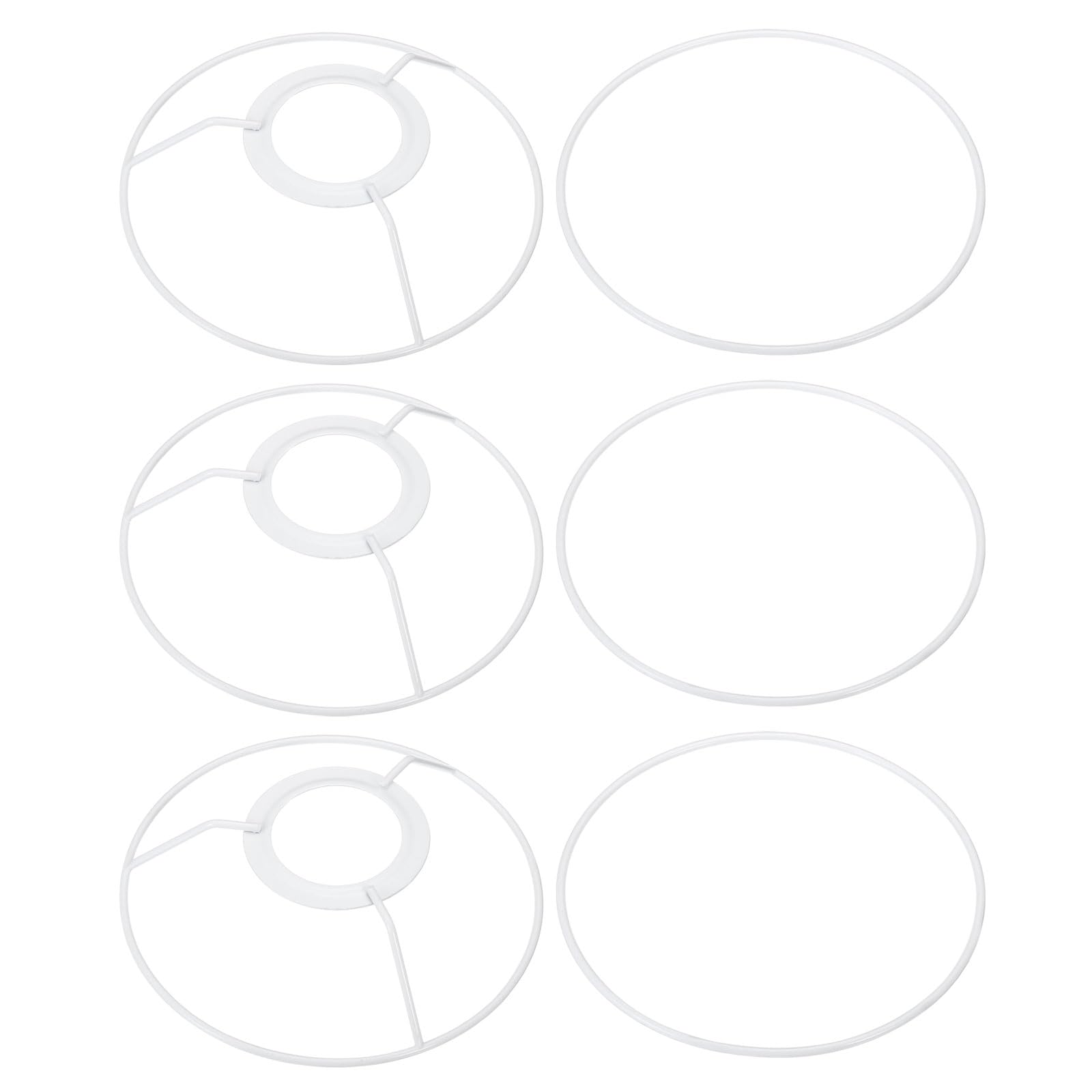 PATIKIL 5.5 Inch E26 E27 Lamp Shade Ring Frame with European Fitter, 3 Pack Lampshade Holder Wire Frame DIY Drum Ring for Table Floor Lamp White โ image 1