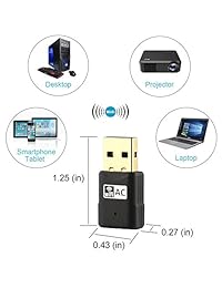 Warmstor AC600 Mbps Wireless Network Adapter, 802.11ac Dual Band 2.4G 5G Mini USB Wifi Dongle for PC Desktop Laptop Support Win 2000 XP Vista 7 8 10, Mac OS X 10.4 10.12