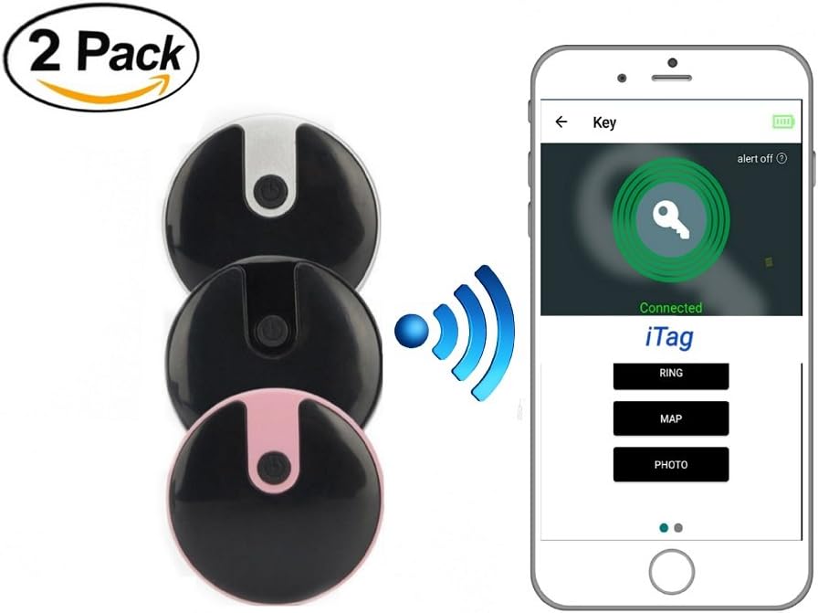 2 Pack of Biksi Bluetooth Tracker to find Key, Wallet, Bag, pet Any Thing with 2 Way communitcation