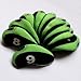 Andux Number Print Golf Iron Club Head Covers with Transparent Window 10pcs/Set Black/Lime Green
