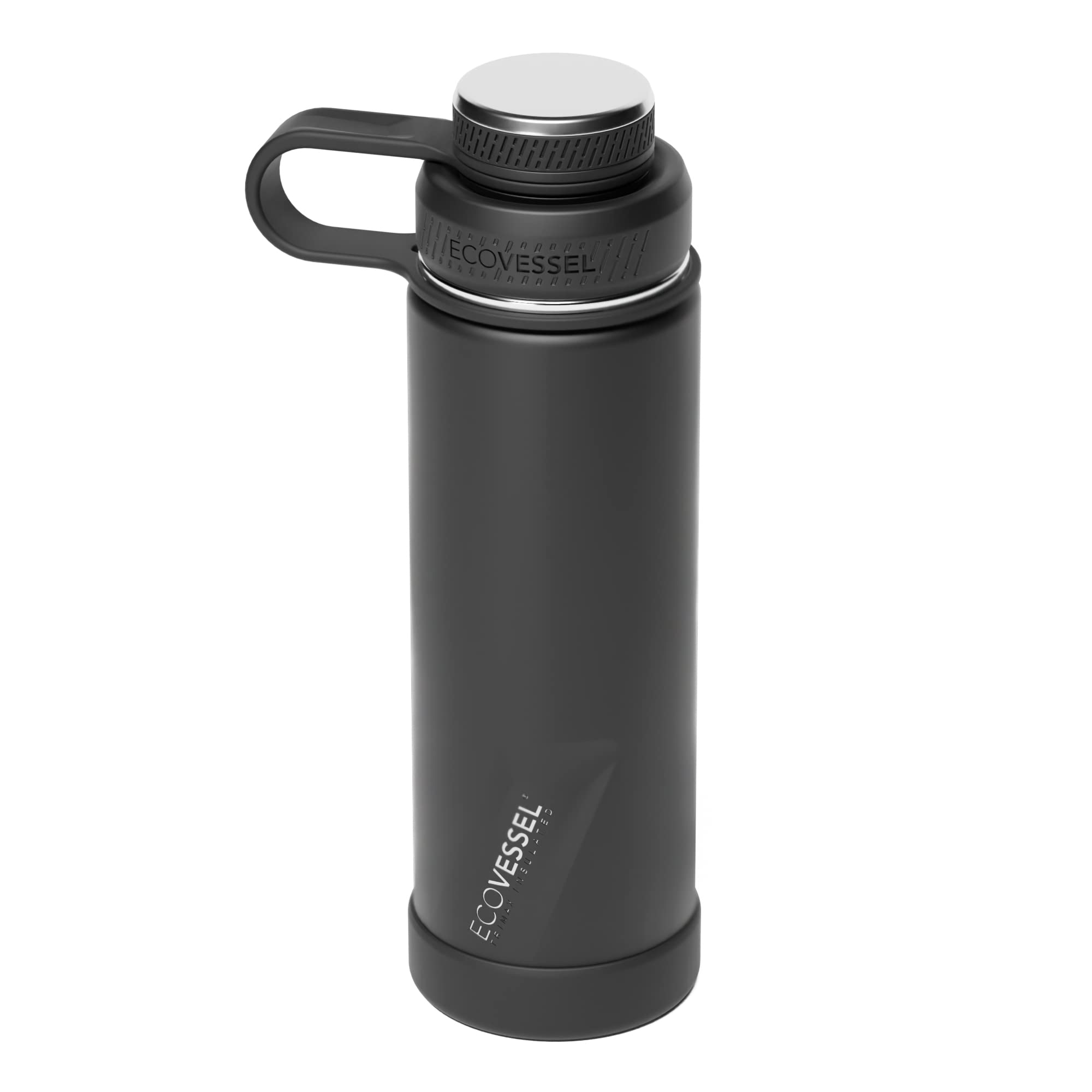 ECOVESSEL Boulder-20oz Triple Insulated Stainless Steel Hot or Cold Drinking Bottle , Black Shadow