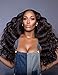 Persephone 180% Density 360 Lace Frontal Wig Pre Plucked with Baby Hair Glueless Deep Body Wave 360 Lace Wigs Human Hair Virgin Brazilian Remy 360 Frontal Wig for Black Women 14 Inches Natural Color