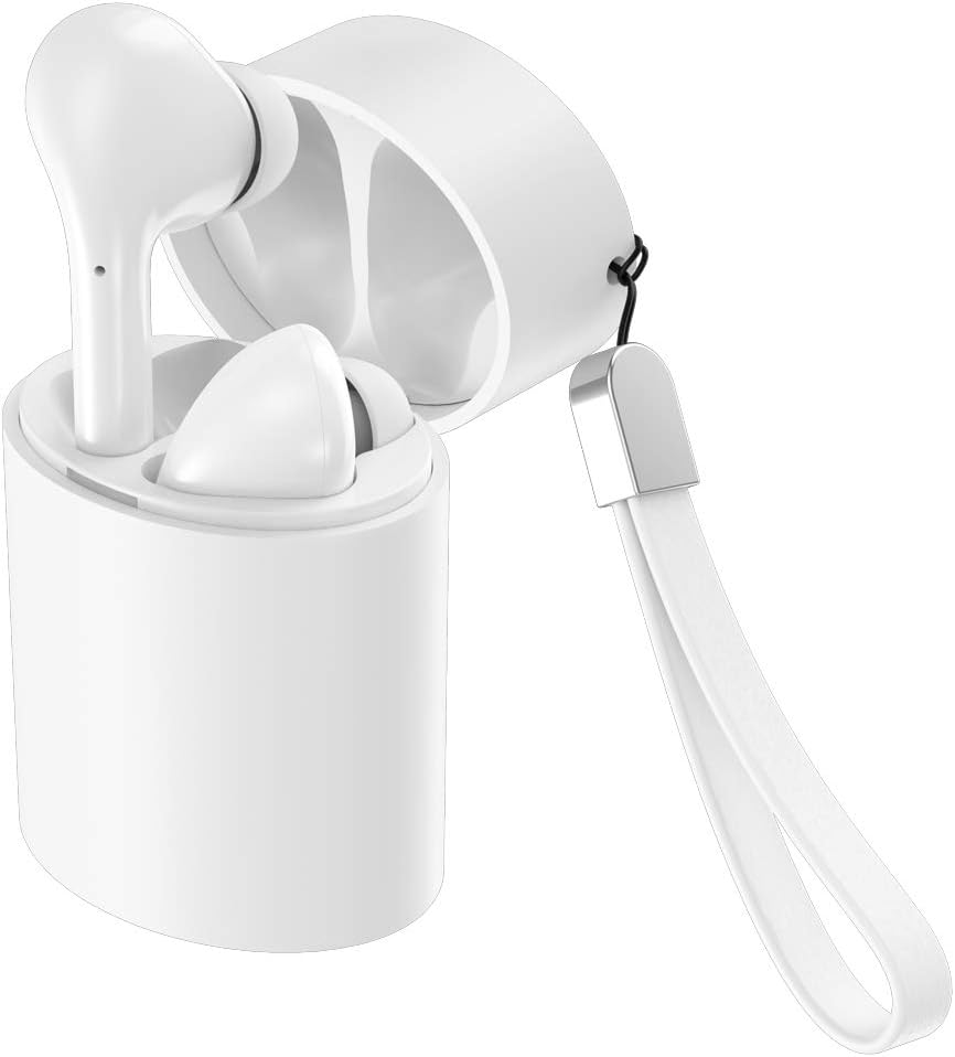 True Wireless Earbuds TWS Bluetooth Headphones in-Ear Stereo Earphones Built-in Microphone Rechargable Wireless Headsets with Portable Charging Case Compatible iPhone iOS Android Samsung