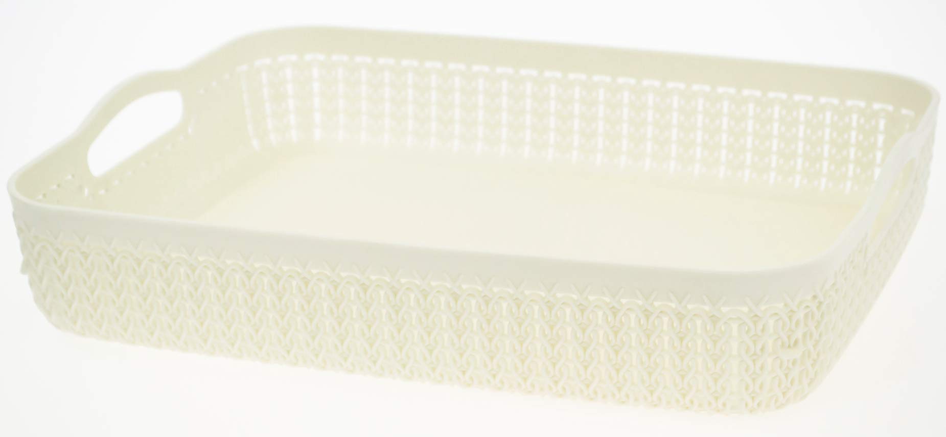 Curver Knit Effect Storage Tray Large - Cream