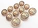 YCEE 11 Pieces Gold Vintage Antique Metal Blazer Button Set (weighty) - 3D Lion Head - For Blazer, Suits, Sport Coat, Uniform, Jacket
