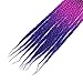 DAIRESS (6 Packs) Ombre Box Braids Crochet Hair Extensions 22inches 10Stands Synthetic Crochet Braids Hair Extensions Kanekalon Box Braids Crochet Braiding Hair (6Packs,Black Purple Blue)