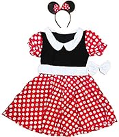 Amazon Co Jp Eleeje ディズニー ミニーちゃん 衣装 ワンピース 大人 ハロウィン コスプレ コスチューム パニエ ドロワーズ 付き めいめい屋オリジナル L ホビー 通販