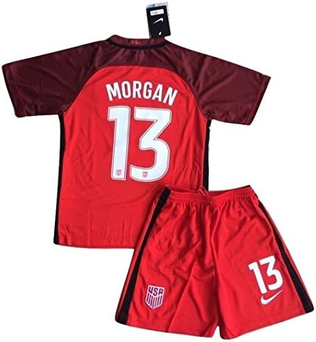 2017-2018 Alex Morgan #13 New USA National 3rd Jersey and Shorts for Kids/Youth (11-13 Years Old)