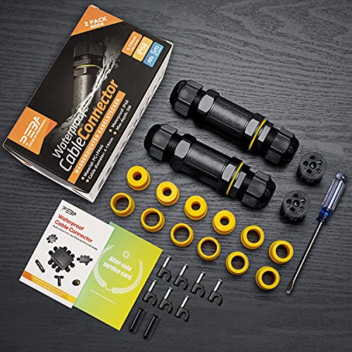 PEBA Kabelverbinder Wasserdicht IP68 Verbindungsbox Verbindungsmuffe 5-polig für Ø4-14mm Kabeldurchmesser Geeignet für… – Bild 7