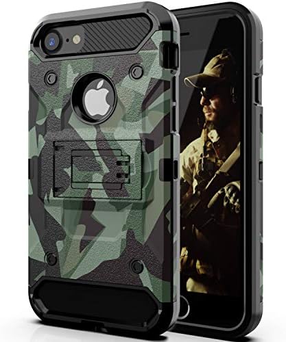 Halwen iPhone 8 Case/iPhone 7 Case/iPhone 6 Case, Man Armor Soldier Kickstand Military Case Three Layer Protective Shockproof Cover for Apple iPhone 6/7/8 Case Camouflage