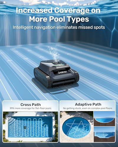 (2026 New) Gosvor Pool Vacuum Robot LiteVac G1, Wall & Waterline & Platform, 15.2 lbs Ultra-Lightweight, Up to 200-Min Runtime, Double Filtration, Smart Navigation & App, for Pools up to 2153 sq.ft