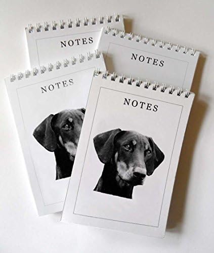 Doberman Dog Pack of 4, A6 Notepads Gift Set
