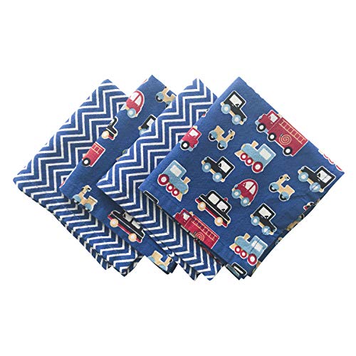 Funkins Reusable Cloth Napkins for Kids | Lunch Boxes | Machine Washable | Name Tag | Set of 4, 12