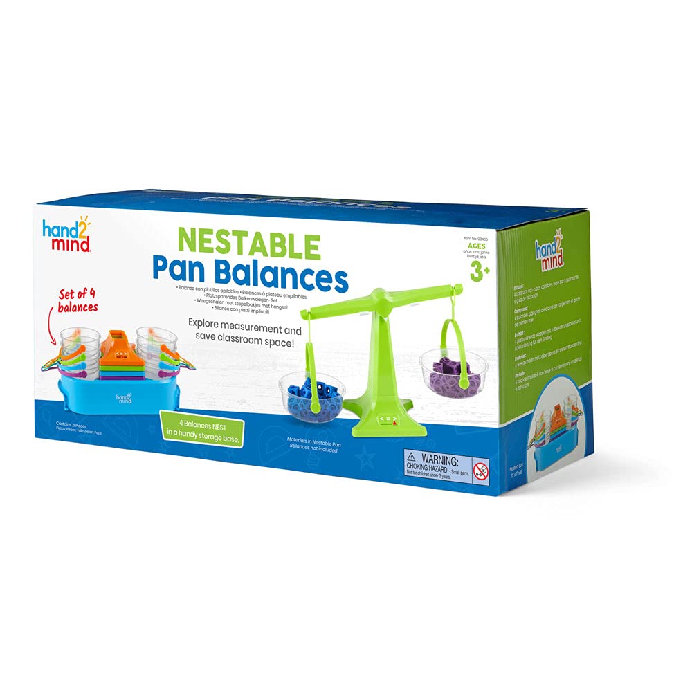 Learning Resources 93405 Nestable Pan Balances Set of 4, Multi
