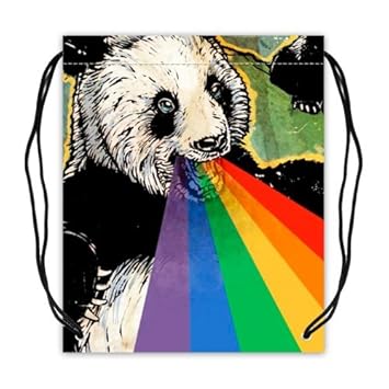 Abstracto Panda Rainbow Art oso Animal arte bolsa cordón mochila ...