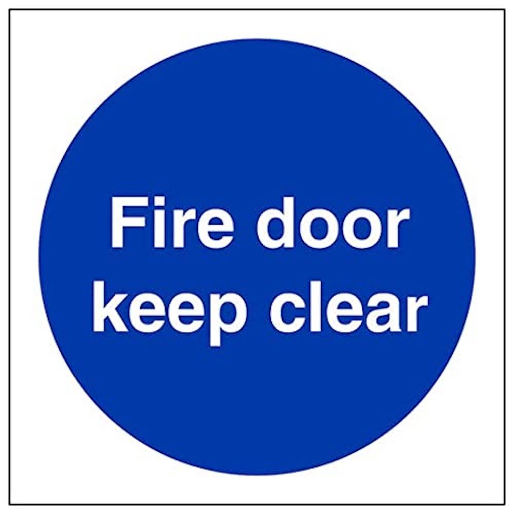 V Safety Eco Friendly Fire Door & Mandatory- Fire Door Keep Clear - 150 X 150mm
