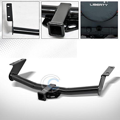 Autobotusa Black Finished Class 3 Trailer Hitch Receiver Rear Bumper Tow Kit 2" for 2002-2007 Jeep Liberty SUV