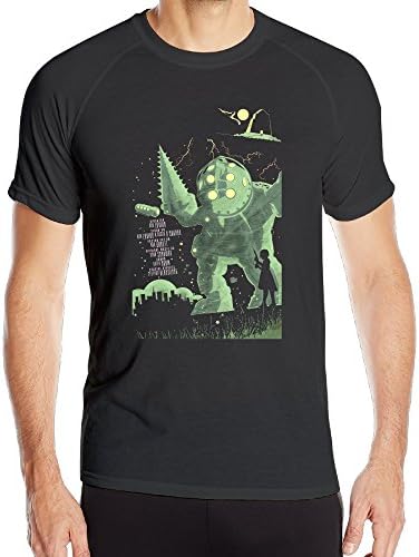 Duola Men's Bioshocks Short Sleeve Sports Latest T Shirts Black 3X