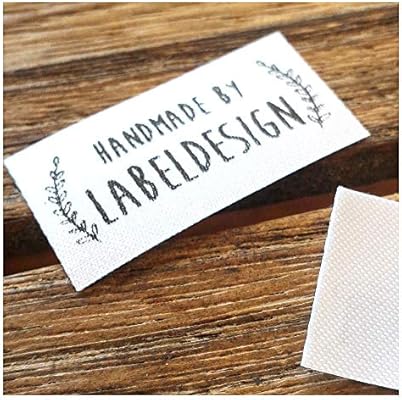 Qty 100 Iron On Clothing Label Sewing Custom Name Leaf Frame Design Handmade Business Text Logo Personalized Soft Satin Ribbon Waterproof Washable Label Size 1 2