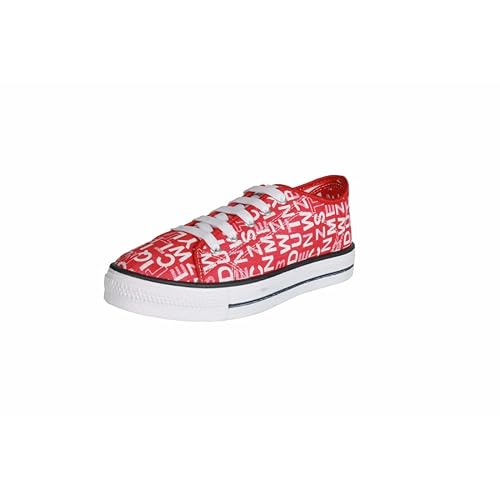 ladies red canvas shoes