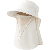 eaonitu Summer Hat Fishing Hat Breathable Wide Brim UV Face Cover UPF 50+ Summer Face Covering Sun Hats for Women,