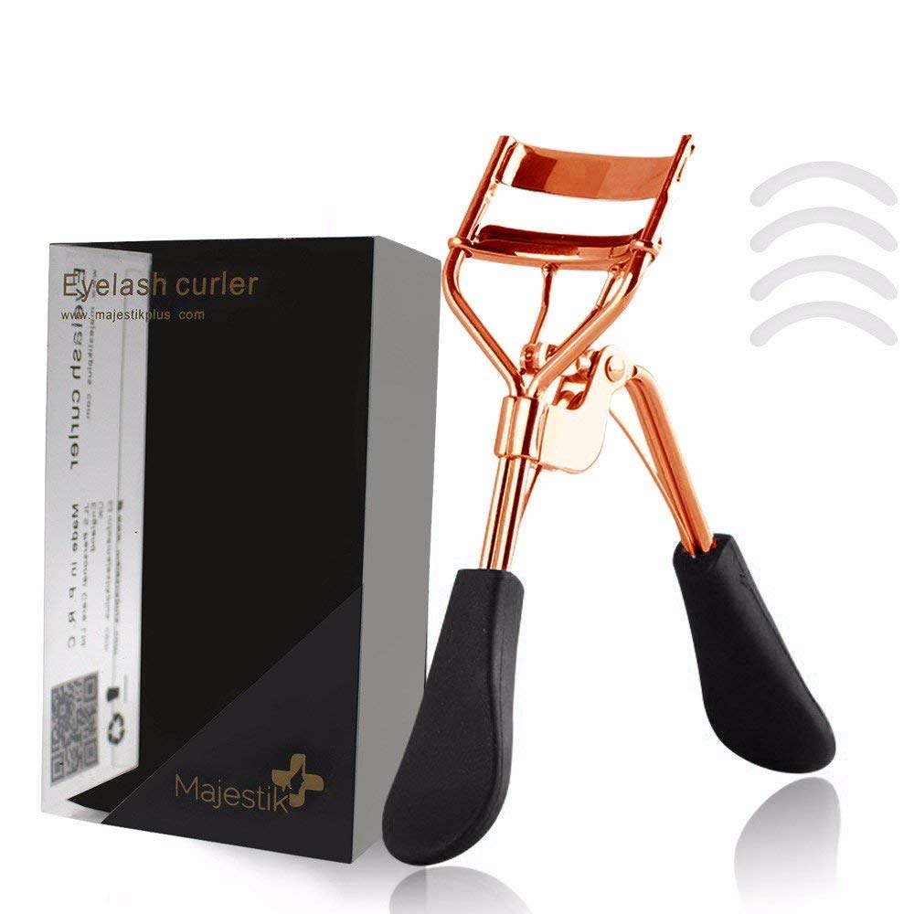Eyelash Curler- Pro Lash Curler With 4 Refill Pads Long Lasting & Painless Fits All Eye Shapes, No Pinching, Just Dramatically Curled Eyelashes & Lash Line In Seconds In Rose Gold