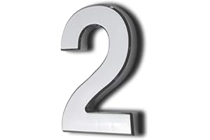 4 Inch Mailbox Numbers 2, Door Address Number Stickers 0-9 for House/Apartment/Floor, Bronze/Silver, by Hopewan. (2, Silver)