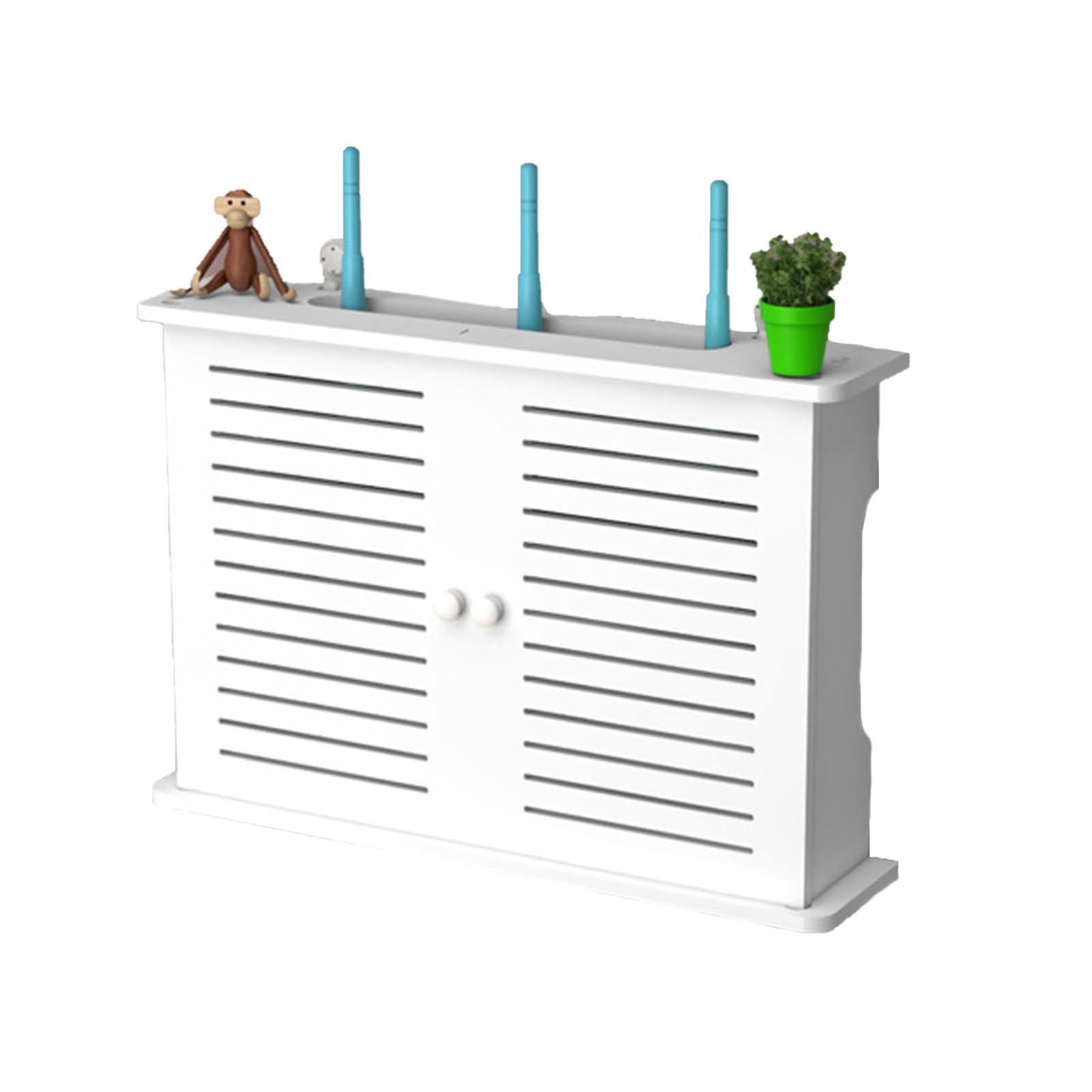 GAESHOW Wall-mounted Floating WiFi Router Shelf, WiFi Router Storage Boxes, WiFi Router Adjustable Cable Box for Home And Office Wires and Routers