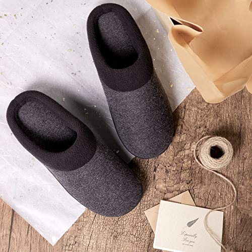 homeideas men's woolen fabric memory foam house slippers