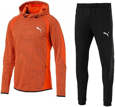 Amazon スウェット 上下セット メンズ プーマ Puma Evo Stripe トレーニングウェア 男性 プルオーバー フーディ パーカー ロングパンツ スエット ランニング ジム フィットネス スポーツウェア Xxl 18 チェリートマト フィットネス トレーニング
