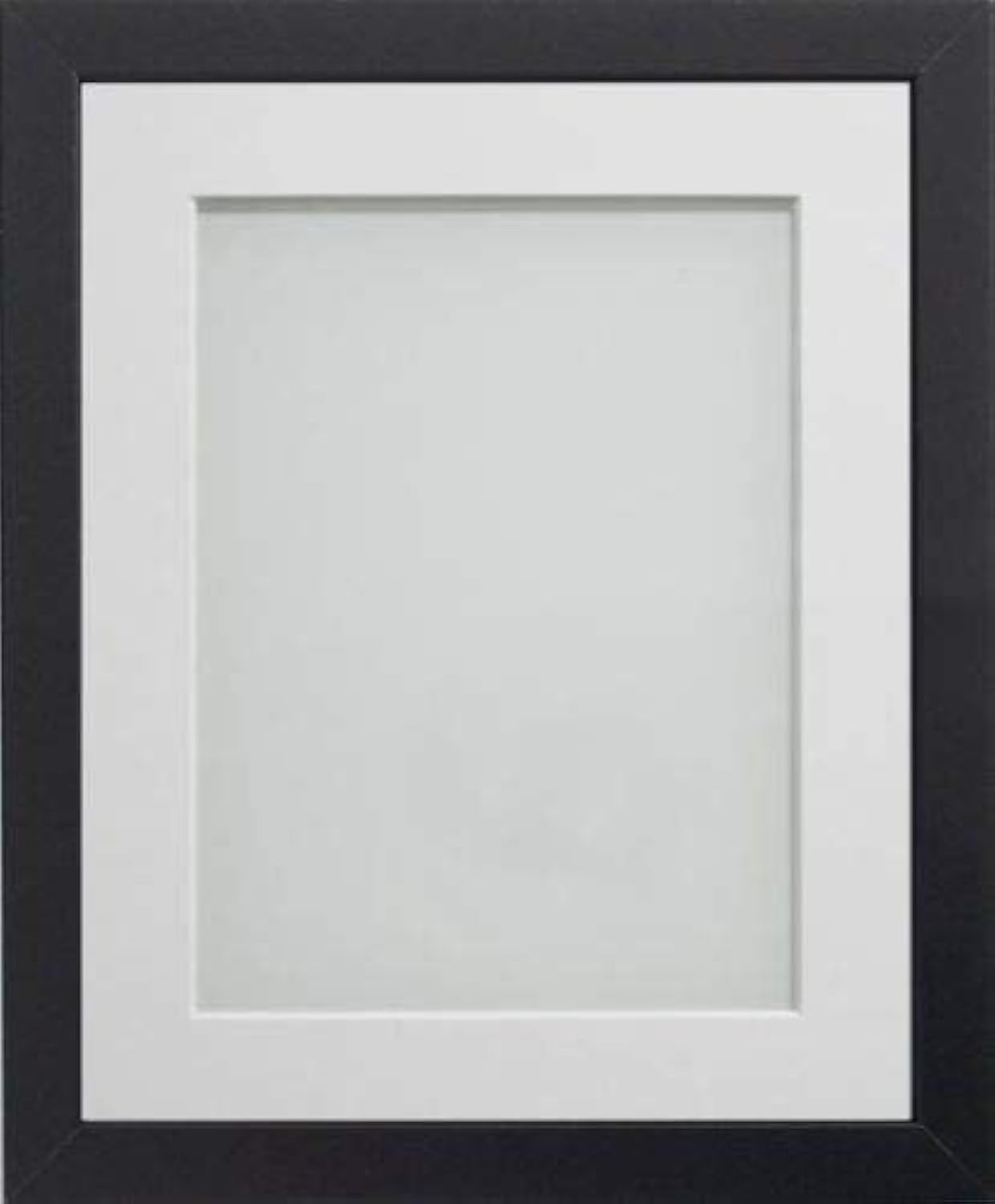 Frame Company Allington Black 14x11 inch Frame With White Mount For Image 12x8 inch *Choice of sizes* Fitted with Real Glass